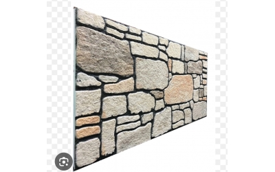 CAMİ ÖN DUVARINA TAŞ DESENLİ STRAFOR YAPILMASI 